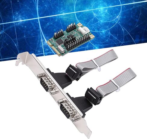 FILFEEL PCIe to Dual RS-232 DB9 Serial Port Card – 2 Port 232 Expansion Card with Chip, Full & Low Brackets, Supports &, Up to 115200bps in Kuwait