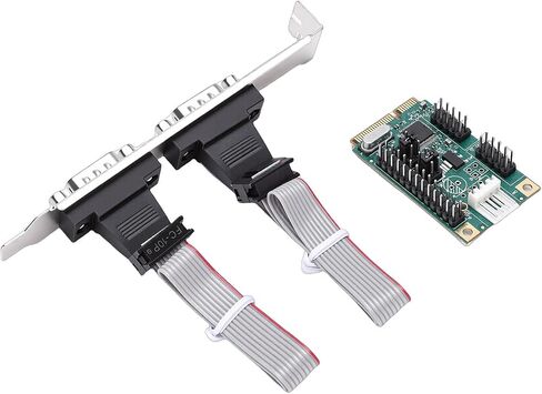 FILFEEL PCIe to Dual RS-232 DB9 Serial Port Card – 2 Port 232 Expansion Card with Chip, Full & Low Brackets, Supports &, Up to 115200bps in Kuwait