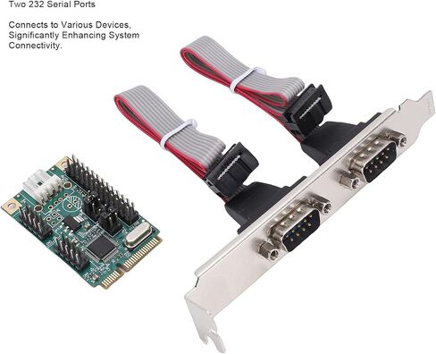 FILFEEL PCIe to Dual RS-232 DB9 Serial Port Card – 2 Port 232 Expansion Card with Chip, Full & Low Brackets, Supports &, Up to 115200bps in Kuwait