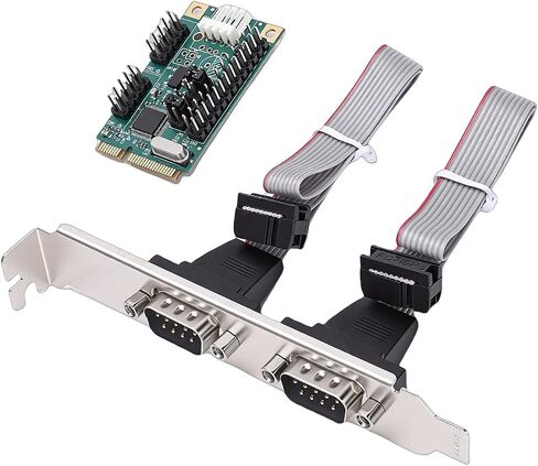 FILFEEL PCIe to Dual RS-232 DB9 Serial Port Card – 2 Port 232 Expansion Card with Chip, Full & Low Brackets, Supports &, Up to 115200bps in Kuwait