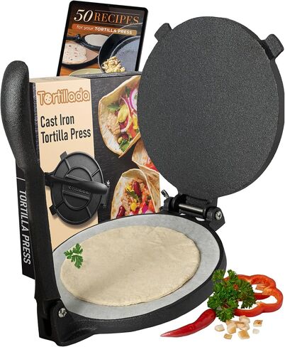 Tortillada - Tortilla Press incl. E-Book with 50 Recipes (6 Inch) in Kuwait