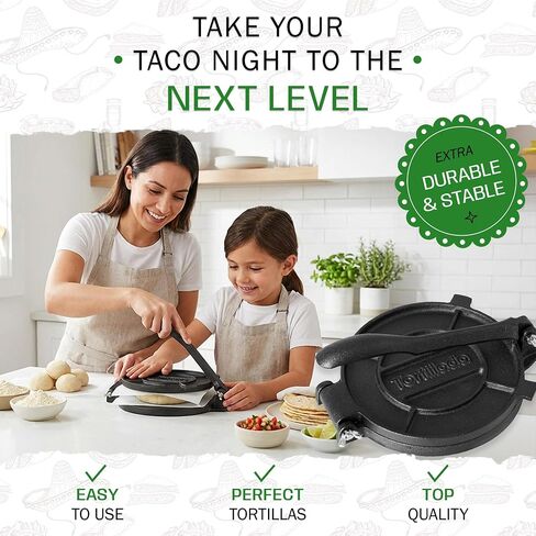 Tortillada - Tortilla Press incl. E-Book with 50 Recipes (6 Inch) in Kuwait