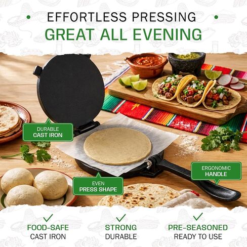 Tortillada - Tortilla Press incl. E-Book with 50 Recipes (6 Inch) in Kuwait