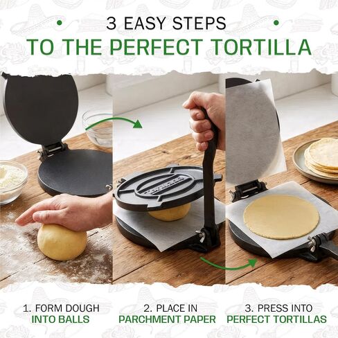 Tortillada - Tortilla Press incl. E-Book with 50 Recipes (6 Inch) in Kuwait