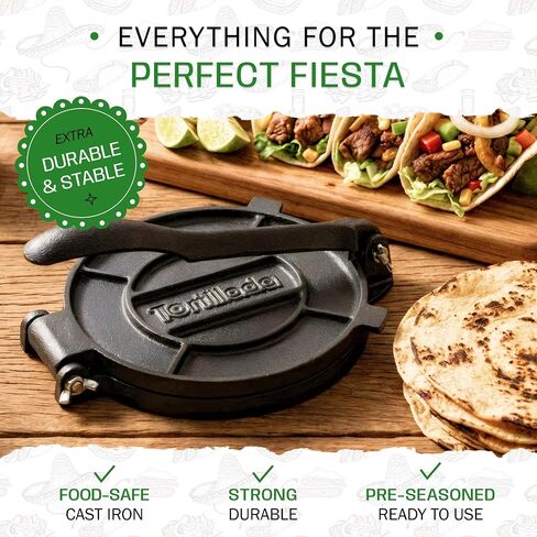 Tortillada - Tortilla Press incl. E-Book with 50 Recipes (6 Inch) in Kuwait