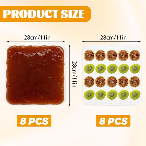 ASelected 16 PCS Mesh Silicone Dehydrator Sheets and Silicone Dehydrator Trays (11x11in), Reusable Non Stick Liquids, Herbs, Meat, Yogurt, Fruit Leather Trays for Dehydrator in Kuwait