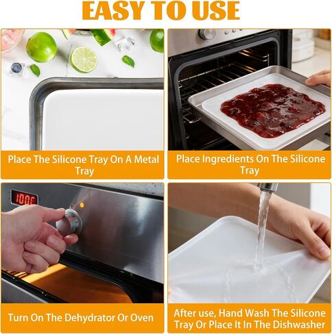 ASelected 16 PCS Mesh Silicone Dehydrator Sheets and Silicone Dehydrator Trays (11x11in), Reusable Non Stick Liquids, Herbs, Meat, Yogurt, Fruit Leather Trays for Dehydrator in Kuwait