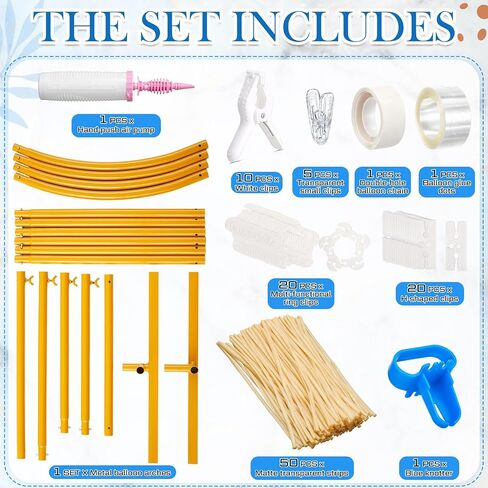 110 Pcs 6.6ft Gold Balloon Arch Stand Kit with 50 260 Balloon, Pump & Clips in Kuwait