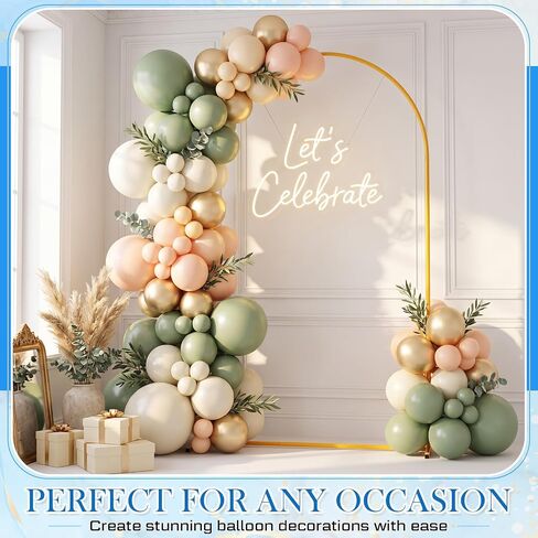 110 Pcs 6.6ft Gold Balloon Arch Stand Kit with 50 260 Balloon, Pump & Clips in Kuwait