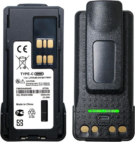 2-Pack 3000mAh PMNN4409 PMNN4409AR PMNN4544A APX4000 Type-C Battery in Kuwait