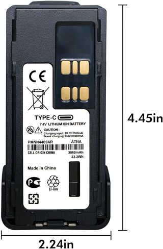2-Pack 3000mAh PMNN4409 PMNN4409AR PMNN4544A APX4000 Type-C Battery in Kuwait
