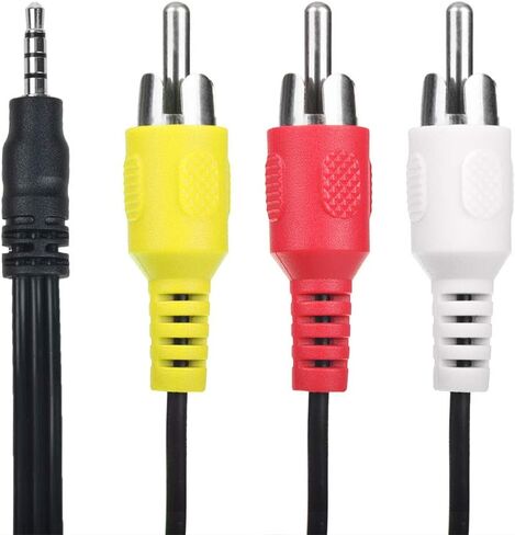 3.5mm to 3 RCA AV A/V TV Video Cable Cord Compatible with Panasonic Video Camera Camcorder in Kuwait