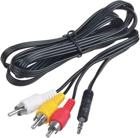 3.5mm to 3 RCA AV A/V TV Video Cable Cord Compatible with Panasonic Video Camera Camcorder in Kuwait