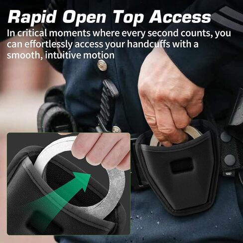 Double Handcuff Case, Open Top Handcuff Holder for Duty Belt, 1000D Nylon Quick Access Holster for Standard Chain Hinge Handcuffs in Kuwait