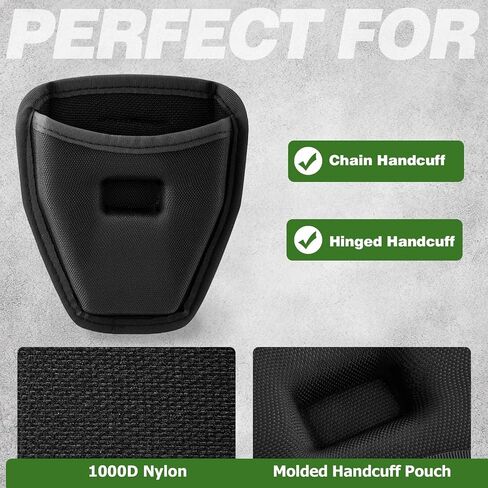 Double Handcuff Case, Open Top Handcuff Holder for Duty Belt, 1000D Nylon Quick Access Holster for Standard Chain Hinge Handcuffs in Kuwait