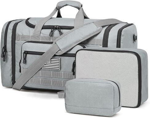 S-ZONE Expandable Travel Duffle Bag, 50L to 60L Tactical Gym Duffel for Men in Kuwait
