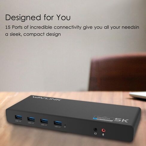 WAVLINK Laptop Docking Station Stand Dual Monitors 4K in Kuwait