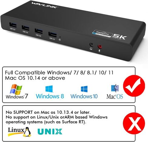 WAVLINK Laptop Docking Station Stand Dual Monitors 4K in Kuwait