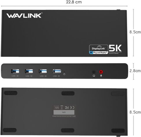 WAVLINK Laptop Docking Station Stand Dual Monitors 4K in Kuwait