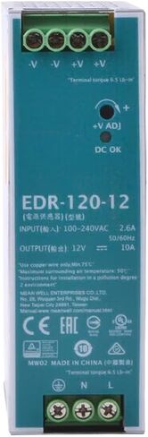 EDR-120-12 Industrial DIN Rail Power Supply 12V 10A High Efficiency for Industrial Automation UL/TUV Certified in Kuwait