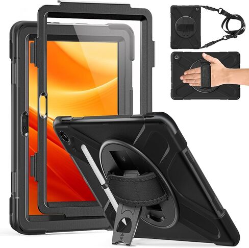 Weuiean Case for 8 12th Generation 8" 2022/2024, Military-Grade Heavy-Duty Shockproof Cover with 360° Rotating Stand, Built-in Pencil Holder & Adjustable Hand/Shoulder Strap - Colorful Pink in Kuwait