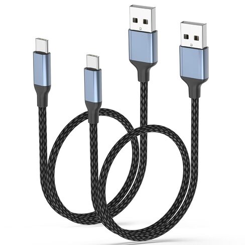 2 ft USB C Cable, 2 Pack Short USB to USB C Cable 2ft for Car Fast Charging Type A to Type C Cord Braided USB-C to USB-A Cable Compatible with iPhone 16/15 Pro/Max, Samsung Galaxy S23, Google Pixe in Kuwait
