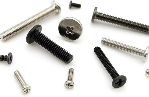 50pcs M1.2 M1.4 M1.6 M2 M2.5 M3 M4 Small Ultrathin Wafer Flat Head Screw Bolt for Laptop Notebook Phone Glasses(Black,2mm,M2) in Kuwait