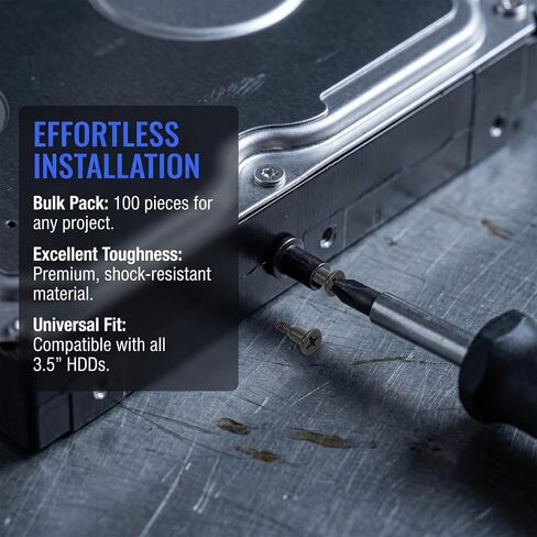 Generic 100pcs Hard Drive Mounting Screws with Shock Absorption Washers, Anti-Vibration Iron Screws for 2.5 Inch SSD and Chassis, Enhanced Data Protection and Silent Vibration Dampening in Kuwait