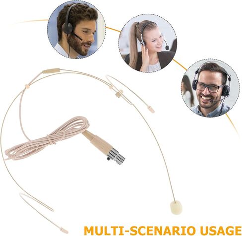 Beige Dual Ear Hook Guide Microphone with Threepin Plug for Presenters in Kuwait