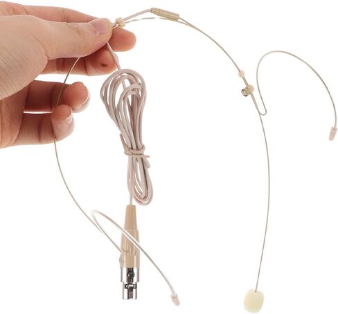 Beige Dual Ear Hook Guide Microphone with Threepin Plug for Presenters in Kuwait