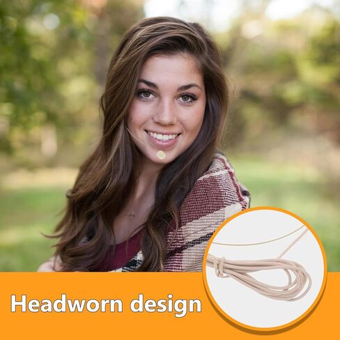 Beige Dual Ear Hook Guide Microphone with Threepin Plug for Presenters in Kuwait