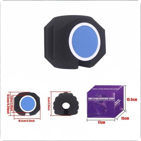 Studio Soundproof Panel Windscreen Portable Screen Suitable for Podcast Vocal, Black, F12 Soundproof Windproof Cotton in Kuwait