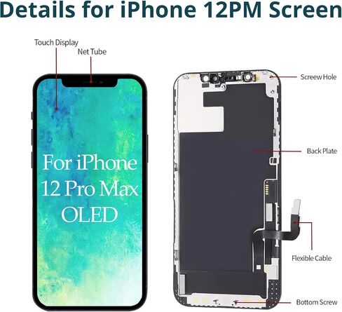 for iPhone 12 Pro Max OLED Screen Replacement 6.7 inch in Kuwait