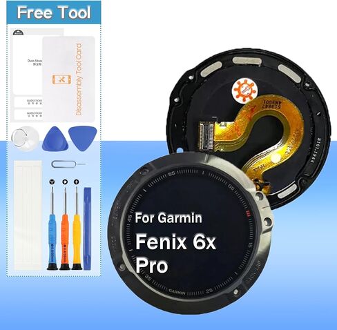 Yondista for Garmin Fenix 6X Pro Screen Replacement LCD Display Touch Digitizer Assembly(Black) in Kuwait