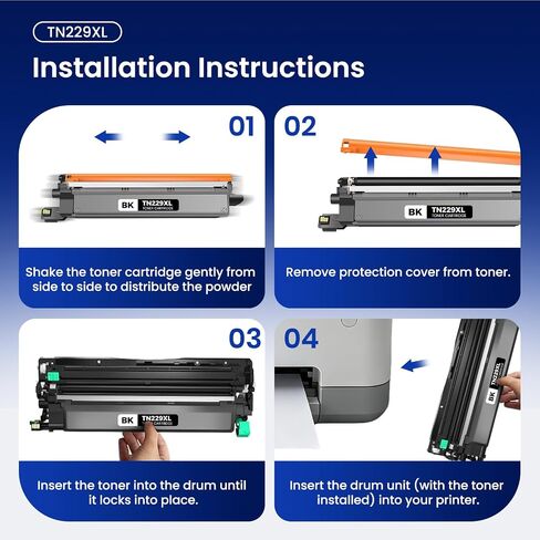 TN229XL Toner Cartridges 5 Pack Compatible for Brother TN-229XL BK/C/M/Y in Kuwait