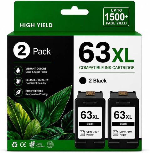 63XL Black Ink Cartridge Combo Pack, 2 Pack in Kuwait
