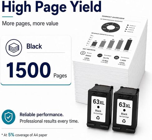 63XL Black Ink Cartridge Combo Pack, 2 Pack in Kuwait