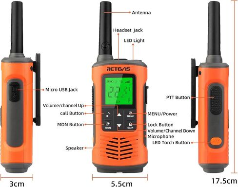 Retevis RT45P Waterproof Walkie Talkies, IP67 Long Range Two Way Radio in Kuwait
