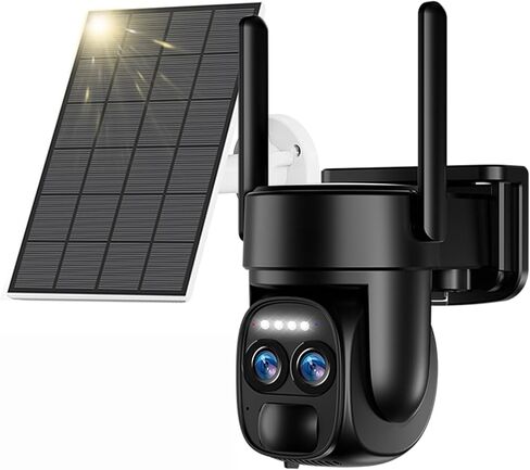 4k Dual Lens Solar Wireless Outdoor Camera, 360 ° PTZ Solar Security Camera in Kuwait