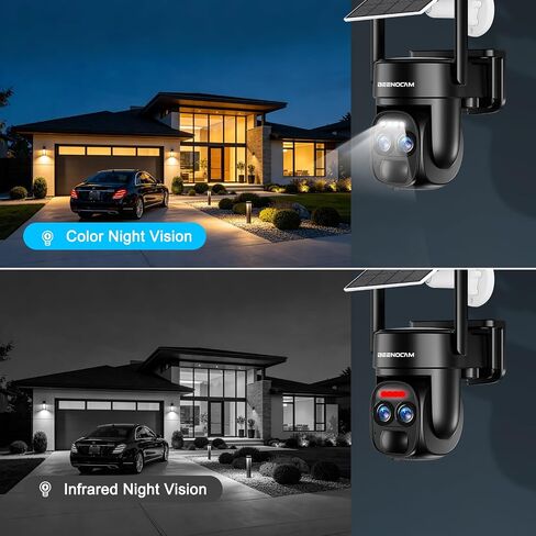 4k Dual Lens Solar Wireless Outdoor Camera, 360 ° PTZ Solar Security Camera in Kuwait