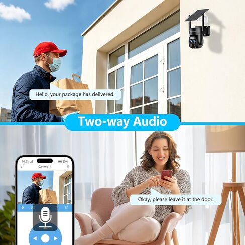 4k Dual Lens Solar Wireless Outdoor Camera, 360 ° PTZ Solar Security Camera in Kuwait