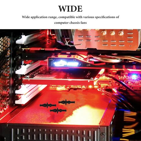 Computer Case Fan Mount Screws and Vibration Reduction 30pcs Silicone Black with Elastic Mounting for Gaming and Computer Case Environments, Compatible with PC Cooling Fans in Kuwait