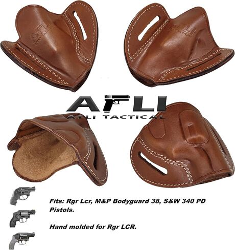 Rgr LCR Leather OWB Holster - J Frame LCR Holster - Fits Rgr LCR, M&P Bodyguard 38, S&W 340 PD - Leather Revolver Holsters - 357, 22, 327, 38 Special OWB J Frame Revolver Holsters in Kuwait