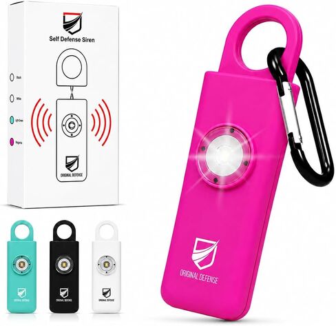 Original Defense® Siren Self-Defense Alarm - 130 dB Keychain Alarm with LED Strobe Light for Women, Children, and Elderly - Police Recommended - (Mint, 1 Count) in Kuwait