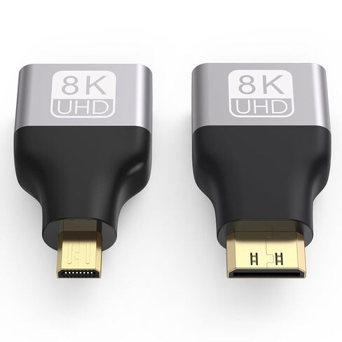 8K Mini HDMI to HDMI Adapter & Micro HDMI to HDMI Adapter (1Pair) in Kuwait