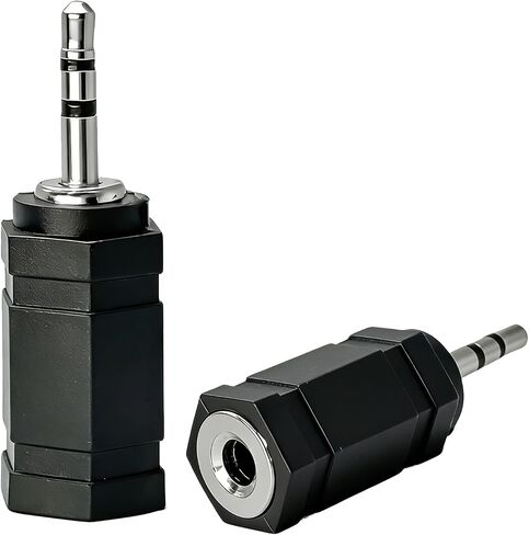 3.5mm Female Stereo to 2.5mm Male Stereo Adapter 2-Pack Black in Kuwait