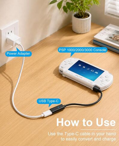 USB-C to PSP Charger Cable, 10cm Cord for PSP 3000 2000 1000 Accessories in Kuwait