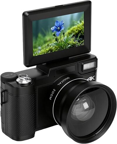 Zunate 48MP 4K Digital Camera Kit with Flip Screen, Tripod and Remote in Kuwait