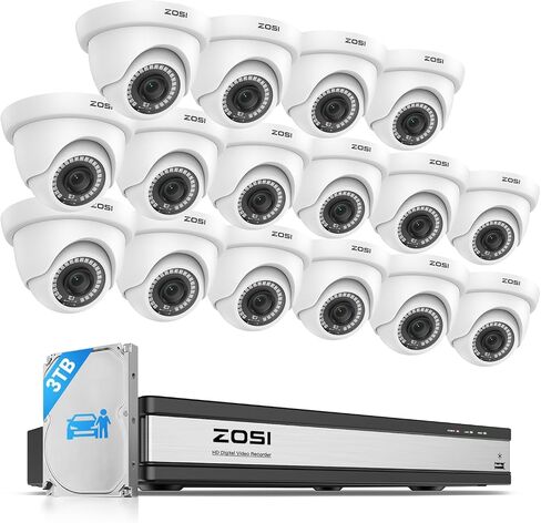 ZOSI C220 16 Channel 4K NVR with 4TB HDD, 16 x 4MP PoE Audio Camera System in Kuwait