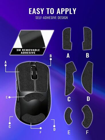 Anti-Slip Grip Tape for Pulsar Xlite Crazylight Mouse,Ultra-Thin Sweat-Absorbing Mouse Skin Sticker Set,Washable Reusable Non-Slip Grip for Esports Gaming Control,Black Snowflake Pattern in Kuwait
